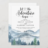 Rustic Forest Waterverf Wedding Kaart (Voorkant / Achterkant)