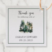 Rustic Forest Wedding Dank je wel Bedankjes Labels (Achterkant)