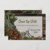 Rustic Forest Wedding Dark Wood Evergreen Bough (Voorkant / Achterkant)