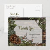 Rustic Forest Wedding Dark Wood Evergreen Bough Briefkaart (Voorkant / Achterkant)