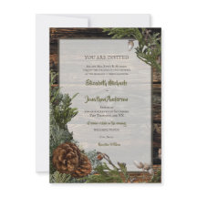 Rustic Forest Wedding Dark Wood Evergreen Bough