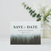 Rustic Forest Wedding Enregistrer La Date Carte Po (Debout devant)