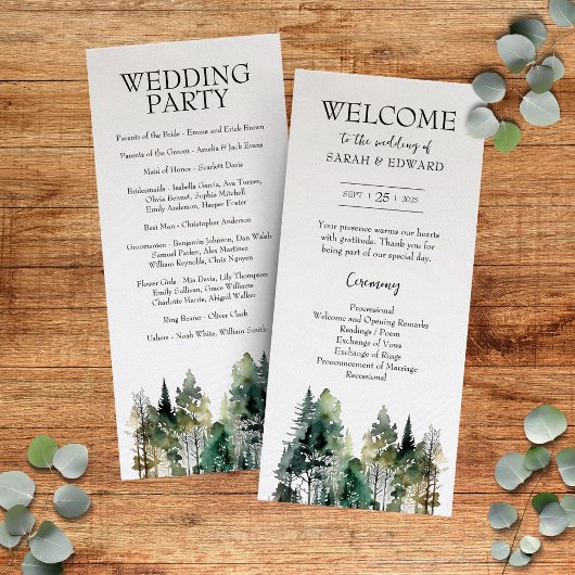 Rustic Forest Wedding Programma