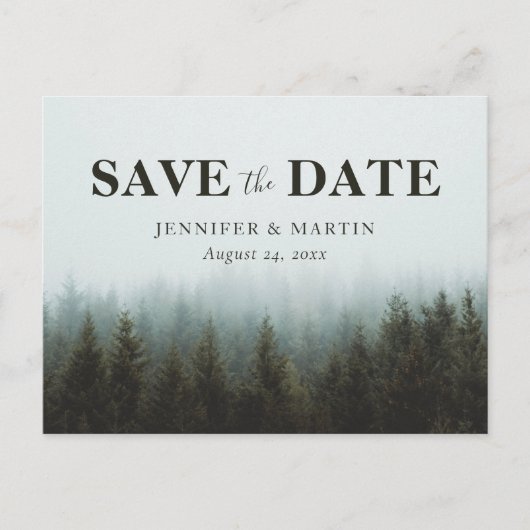 Rustic Forest Wedding Save the Date Briefkaart (Voorkant)