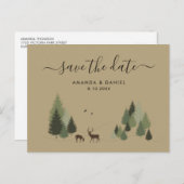 Rustic Forest Wedding Save the Date Briefkaart (Voorkant / Achterkant)