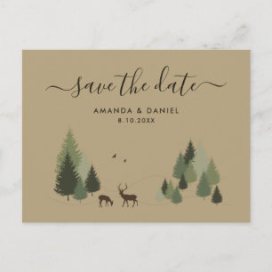 Rustic Forest Wedding Save the Date Briefkaart
