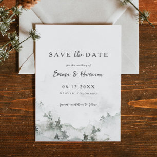 Rustic Forest Wedding Save the Date Kaart