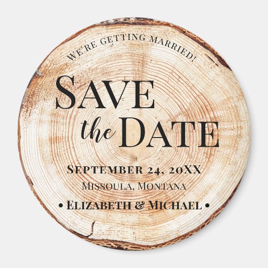 Rustic Forest Wedding Save the Date Magnet Magneet (Voorkant)