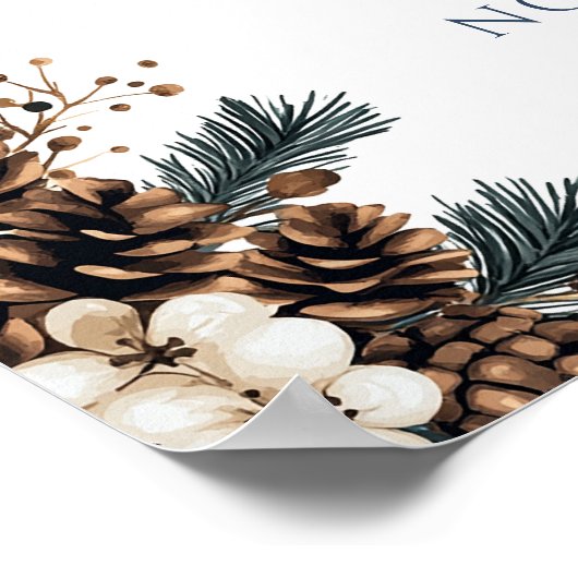 Rustic Forest Winter Baby shower Welkomstbord Poster (Hoek)