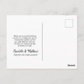 Rustic Forest Winter Wedding Foto bedankt Briefkaart (Achterkant)