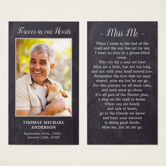 Rustic Forever dans nos coeurs carte de prière com (Devant & derrière)