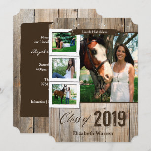 Rustic Foto 2019 Afstuderen Uitnodiging & Aankondi