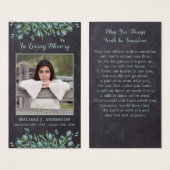 Rustic Foto Eucalyptus Memorial Prayer Kaart (Voorkant /achterkant)