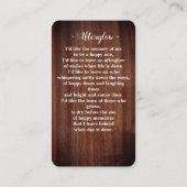 Rustic Foto Memorial Funeral Prayer Kaart Sympathi Contactkaartje (Achterkant)