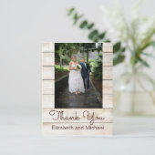 Rustic Foto van Chic Modern Wedding Bedankt Briefkaart (Staand voorkant)