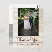 Rustic Foto van Chic Modern Wedding Bedankt Briefkaart (Voorkant / Achterkant)