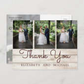 Rustic Foto van Chic Modern Wedding Bedankt Briefkaart (Voorkant / Achterkant)