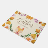 Rustic Fox Autumn Foliage Personalized Deurmat (Schuin)