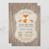 Rustic Fox Baby shower Invitation Boy Kaart (Voorkant / Achterkant)
