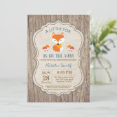 Rustic Fox Baby shower Invitation garçon (Debout devant)