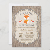 Rustic Fox Baby shower Uitnodiging (Voorkant)