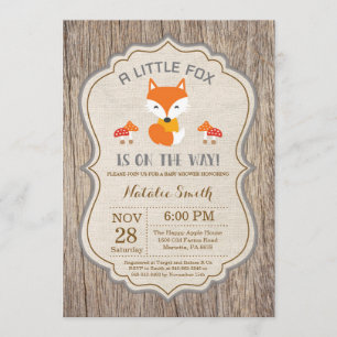 Rustic Fox Baby shower Uitnodiging