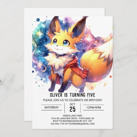 Rustic Fox Birthday Kaart (Voorkant / Achterkant)