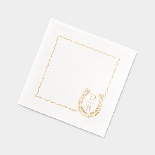 Rustic Frame Western Horseshoe Monogram Wedding (Gauche)