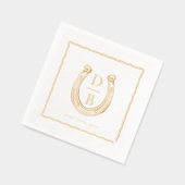 Rustic Frame Western Horseshoe Monogram Wedding (Gauche)