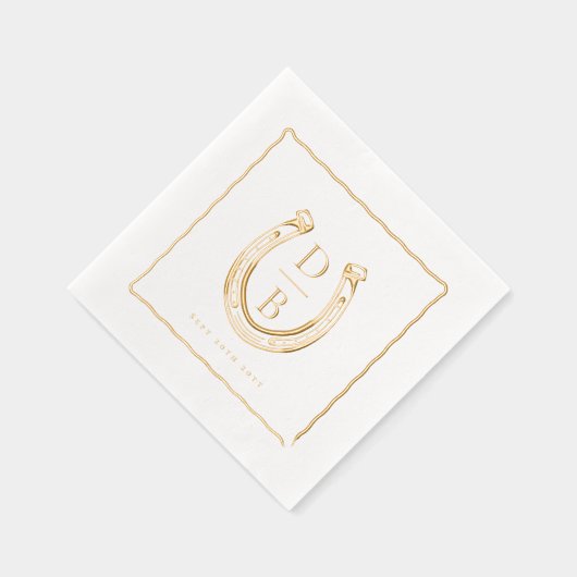 Rustic Frame Western Horseshoe Monogram Wedding (Droite)