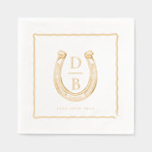 Rustic Frame Western Horseshoe Monogram Wedding (Recto)