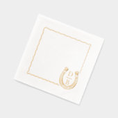 Rustic Frame Western Horseshoe Monogram Wedding Folie Servetten (Links)