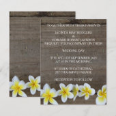 Rustic Frangipani / Plumeria Beach Wedding Invites Kaart (Voorkant / Achterkant)