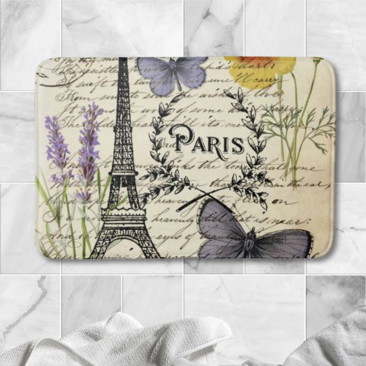 rustic french country scripts paris eiffel tower badmat