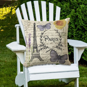 rustic french country scripts paris eiffel tower buitenkussen