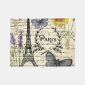 rustic french country scripts paris eiffel tower fleece deken (Voorkant (Horizontaal))