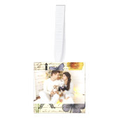 rustic french country scripts paris eiffel tower kubus ornament (Voorkant)