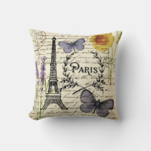 rustic french country scripts paris eiffel tower kussen