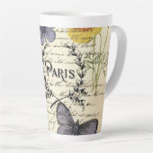 rustic french country scripts paris eiffel tower latte mok (Rechterhoek)