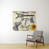 rustic french country scripts paris eiffel tower wandkleed (In Situ (horizontaal))