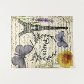 rustic french country scripts paris eiffel tower wandkleed (Voorkant (horizontaal))