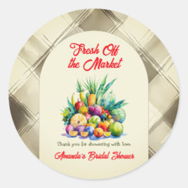Rustic Fresh Off-the-Market Fruit Vrijgezellenfees Ronde Sticker