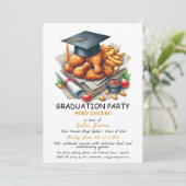 Rustic Fried Poulet Graduation Party Invitation (Debout devant)