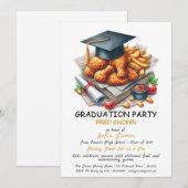 Rustic Fried Poulet Graduation Party Invitation (Devant / Derrière)