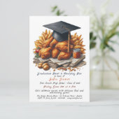 Rustic Fried Poulet Graduation Party Invitation (Debout devant)