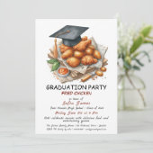 Rustic Fried Poulet Graduation Party Invitation (Debout devant)