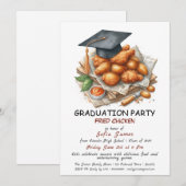 Rustic Fried Poulet Graduation Party Invitation (Devant / Derrière)