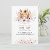 Rustic Friendsgiving Floral Fall Leaves Pumpkin Kaart (Staand voorkant)