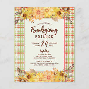 Rustic Friendsgiving Potluck Budget Invitation