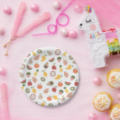 Rustic Fruits Pattern Papieren Bordje (Feest)